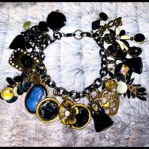 Brass & Black Charm Bracelet